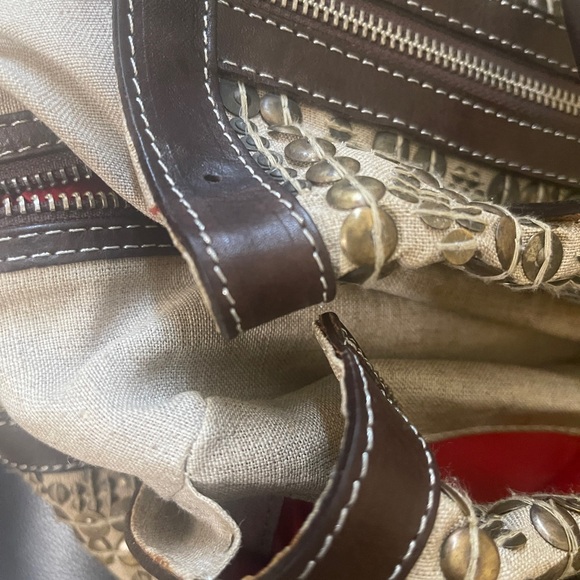 Christian Louboutin Gold and Brown Satchel with Luxurious Embellishments- As is - Picture 12 of 14